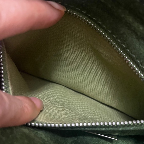 Vintage Marc Jacobs Small Genuine Leather Hobo Handbag Purse - olive - Picture 8 of 9